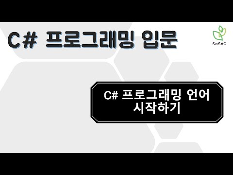 [1편] C# 프로그래밍 언어 시작하기 | C# 프로그래밍 입문