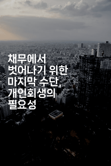 채무에서 벗어나기 위한 마지막 수단, 개인회생의 필요성-씨샵샵