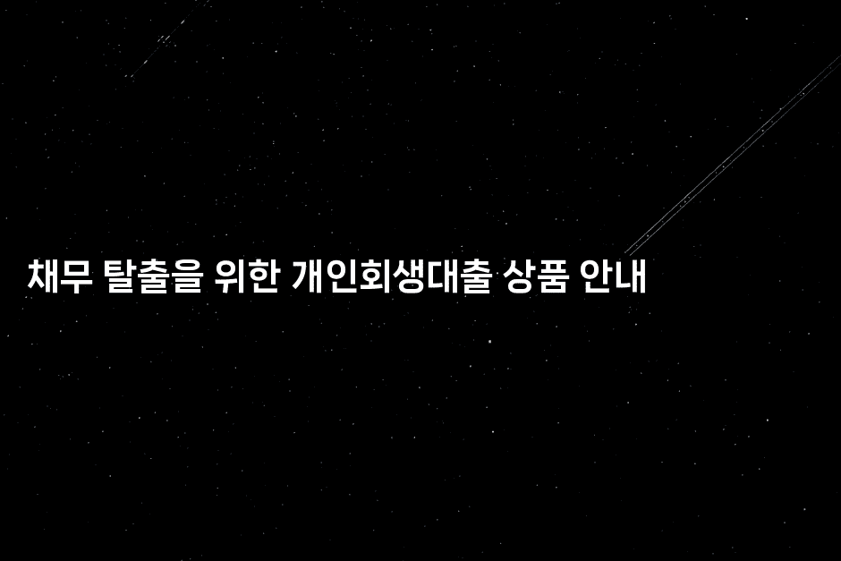 채무 탈출을 위한 개인회생대출 상품 안내-씨샵샵